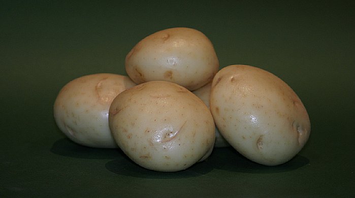 Papas de piel blanca